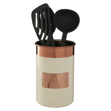 Prescott Cream Copper Utensil Holder