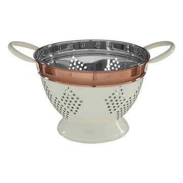 Prescott Cream Copper Medium Colander