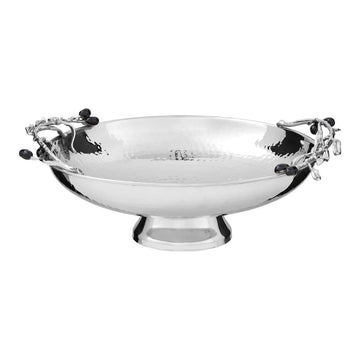 Mireya Silver Stainless Steel Grapes Detail Fruit Bowl