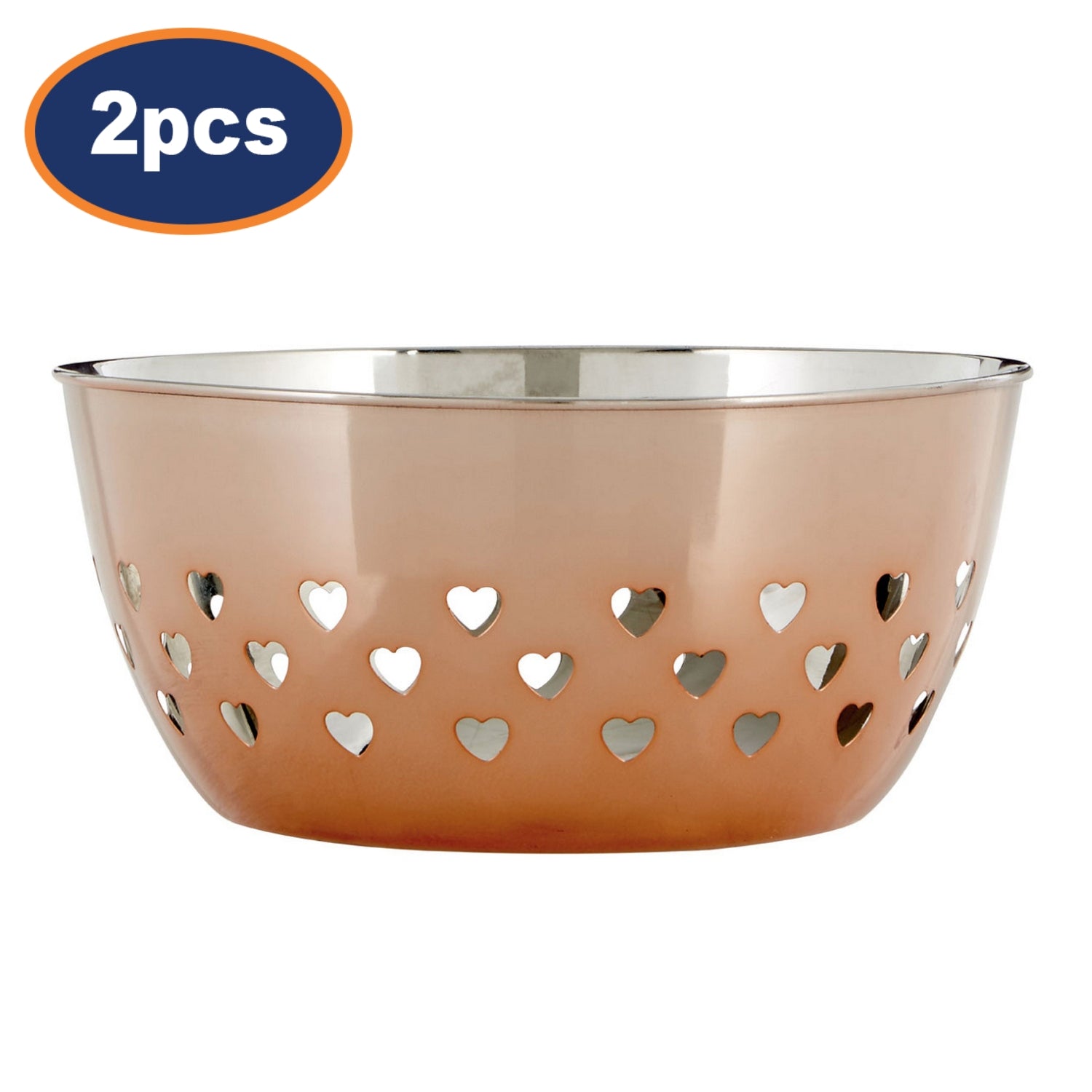 Set Of 2 Stainless Steel Rose Gold Fruit Bowl