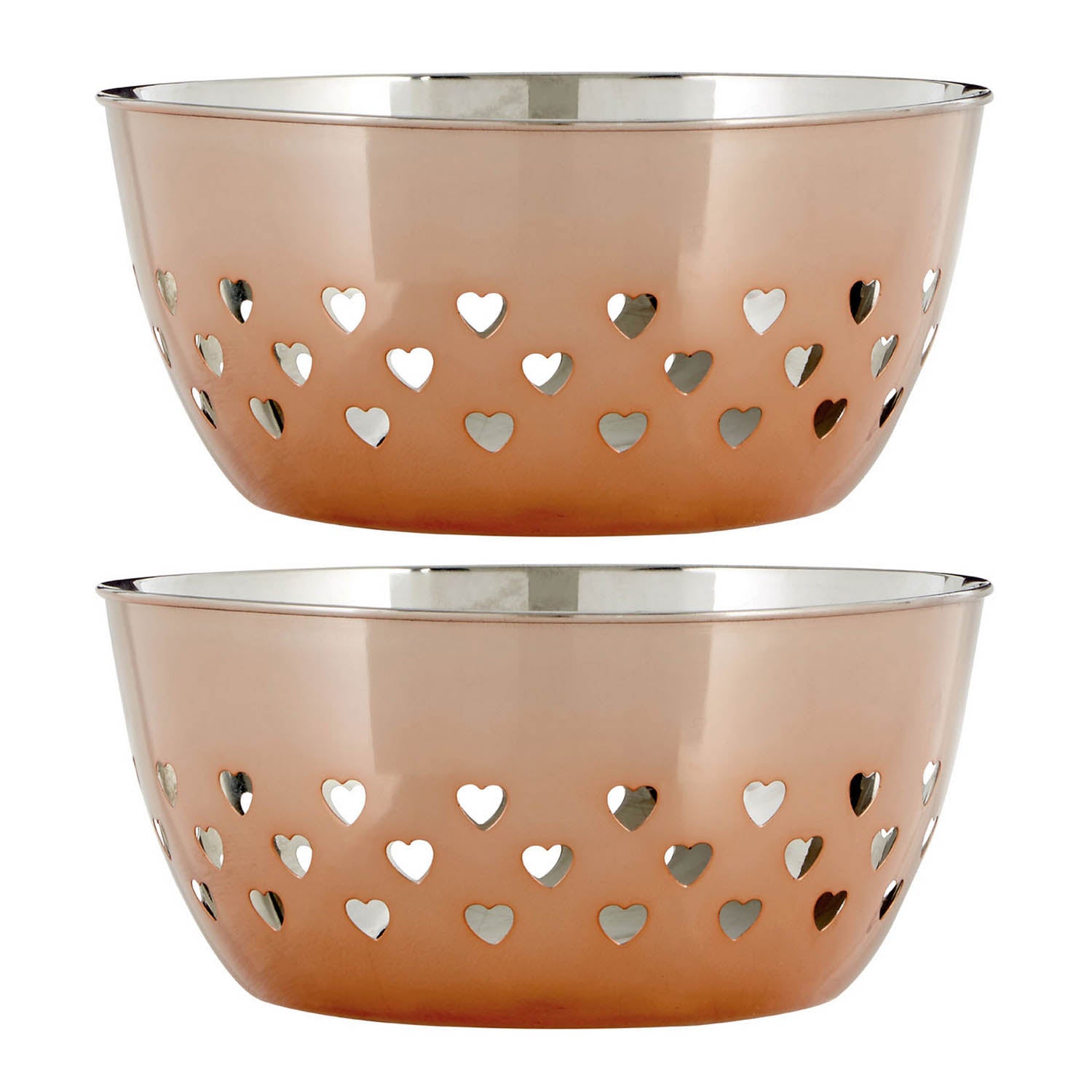 Set Of 2 Stainless Steel Rose Gold Fruit Bowl