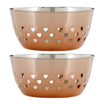Set Of 2 Stainless Steel Rose Gold Fruit Bowl