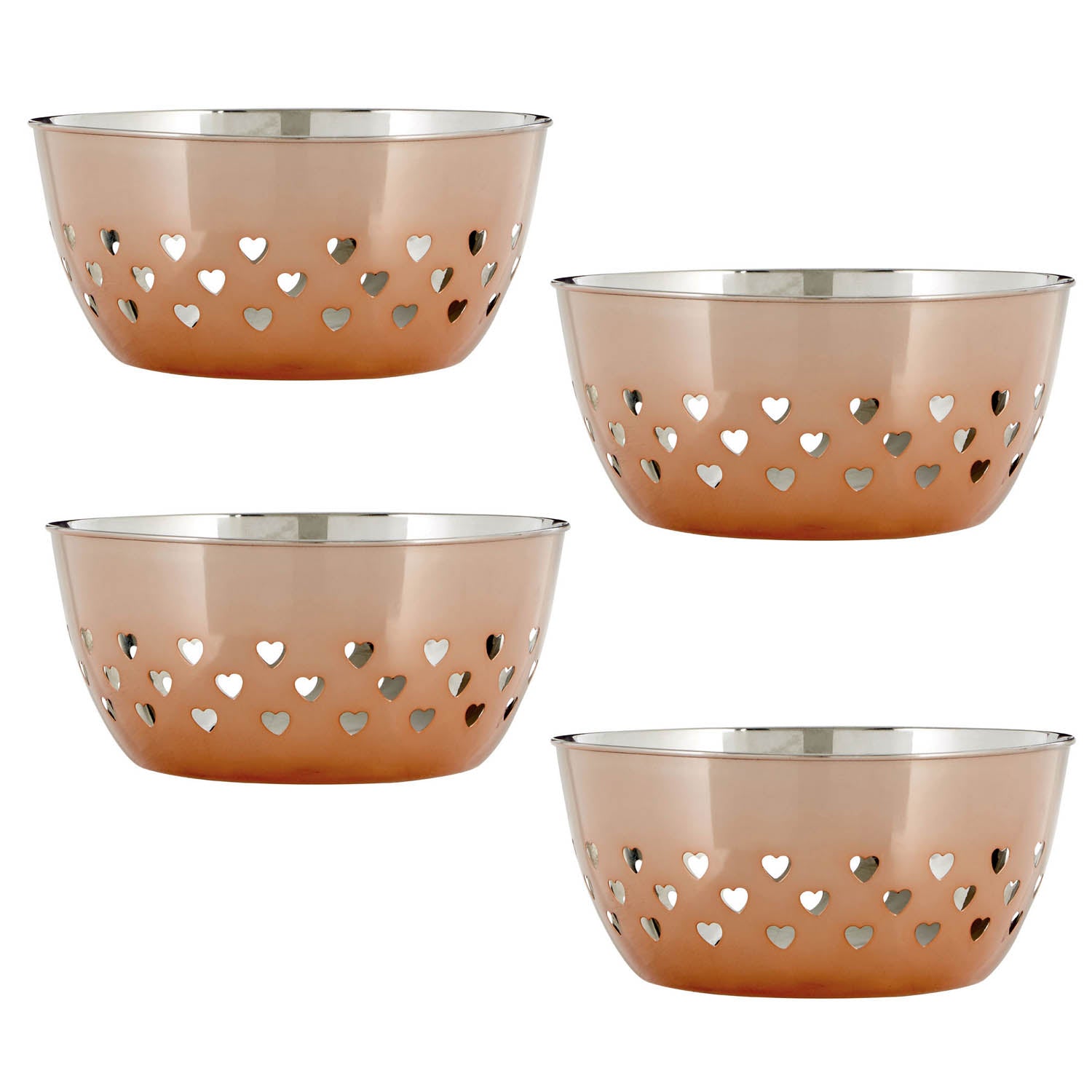 Set Of 4 Stainless Steel Rose Gold Fruit Bowl