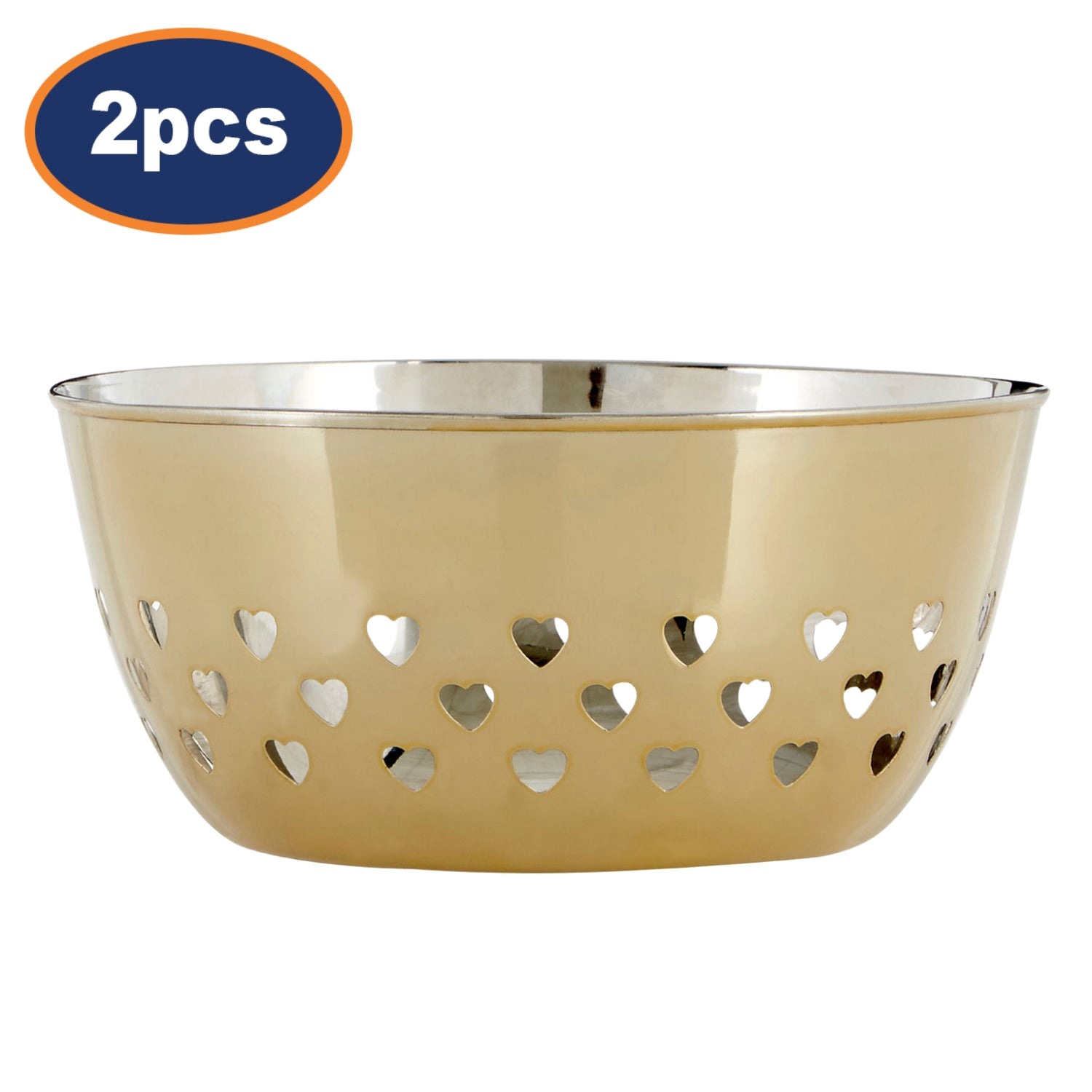 Set Of 2 Stainless Steel Gold Fruit Bowl