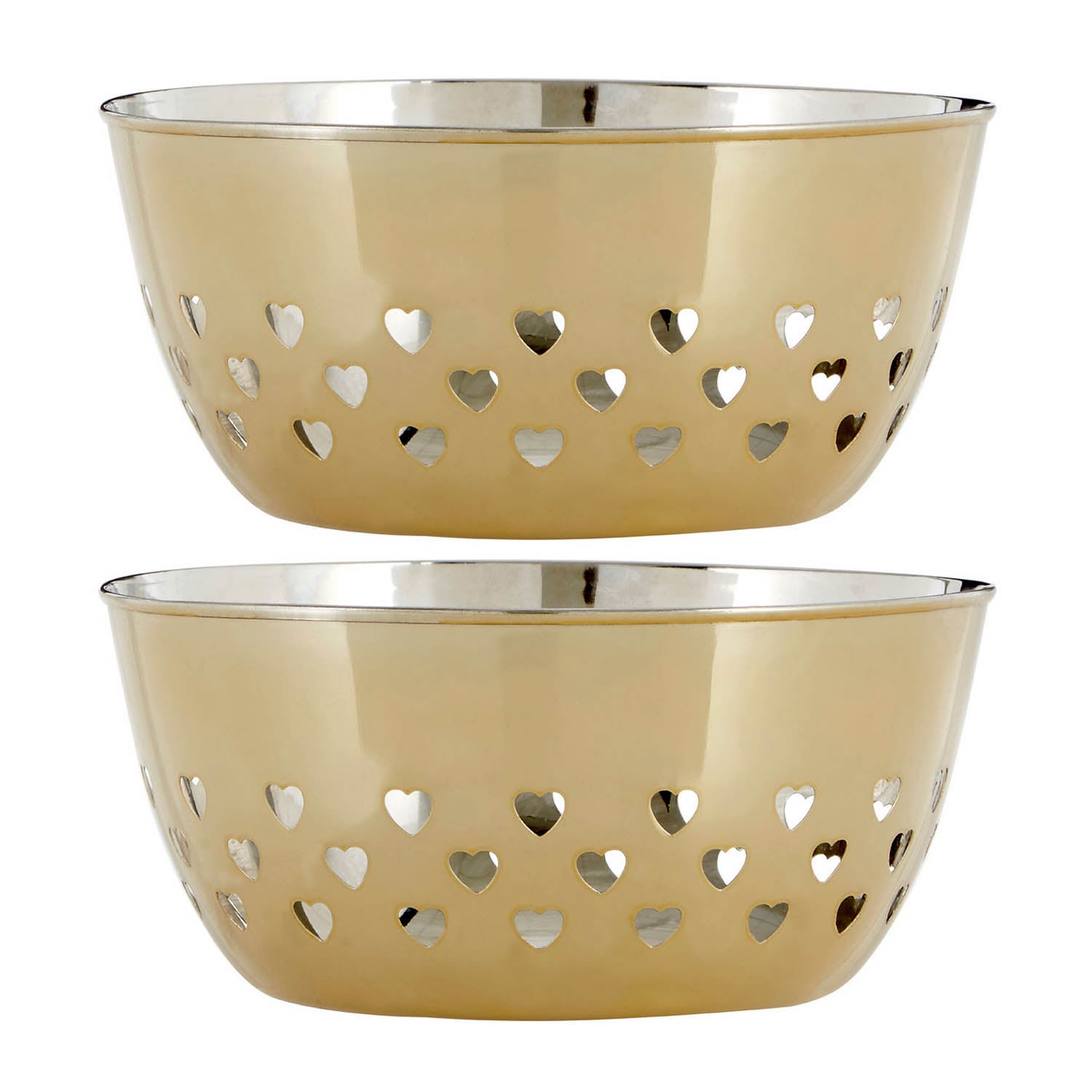 Set Of 2 Stainless Steel Gold Fruit Bowl