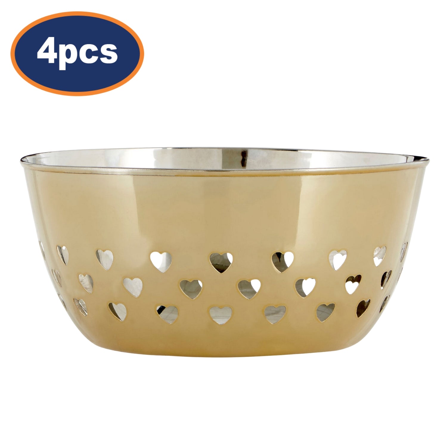 Set Of 4 Stainless Steel Gold Fruit Bowl