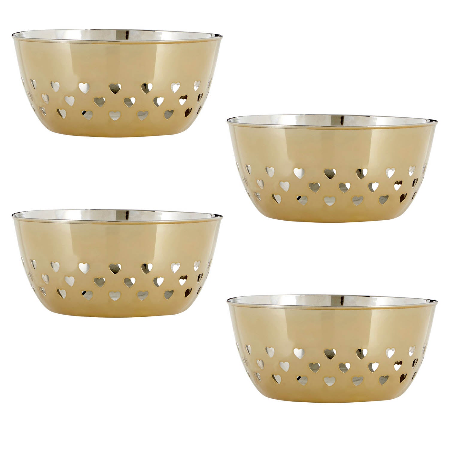 Set Of 4 Stainless Steel Gold Fruit Bowl