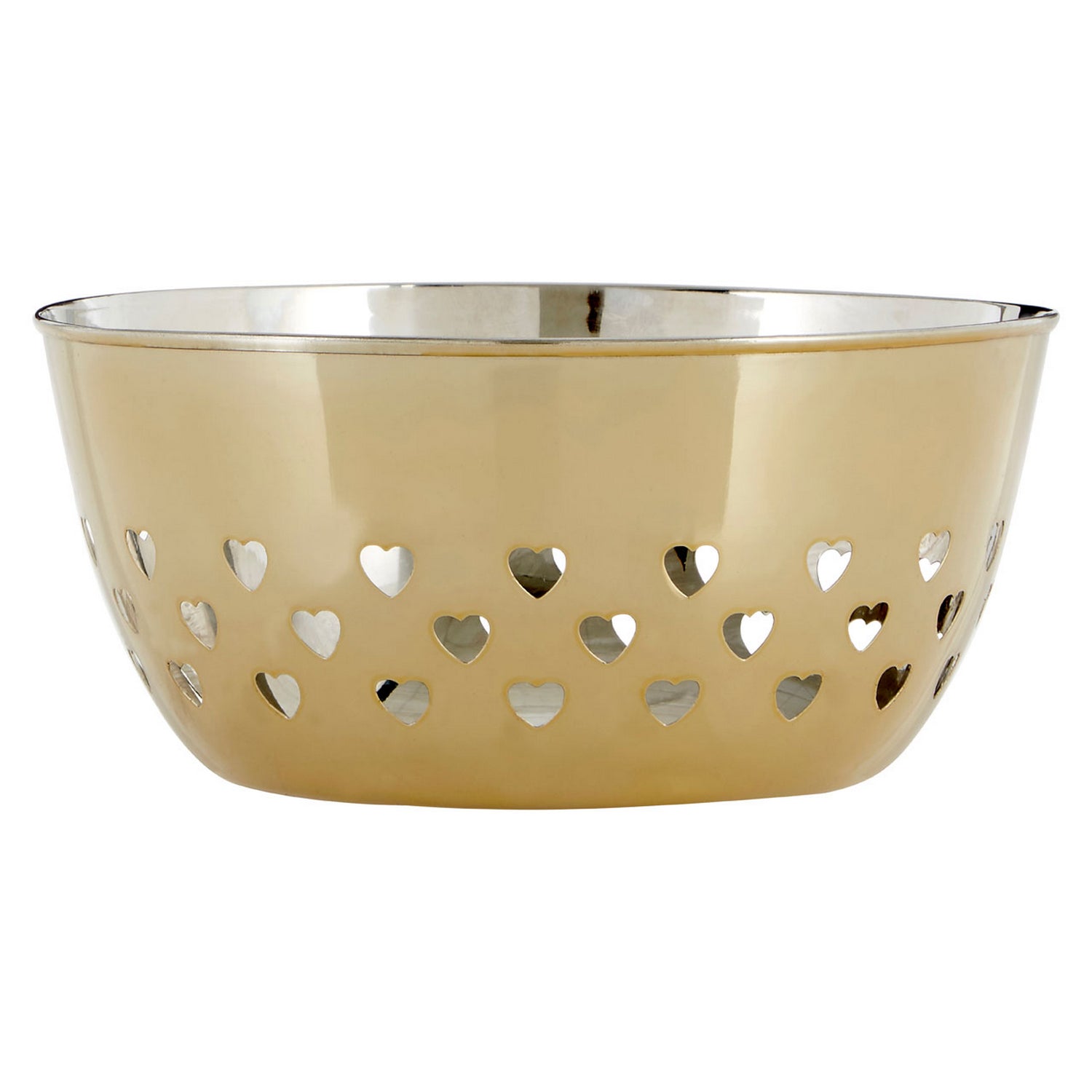 Stainless Steel Gold Bowl Hearts Design