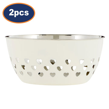 Set Of 2 Stainless Steel Ivory Fruit Bowl