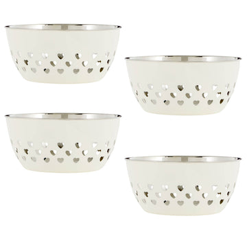 Set Of 4 Stainless Steel Ivory Fruit Bowl