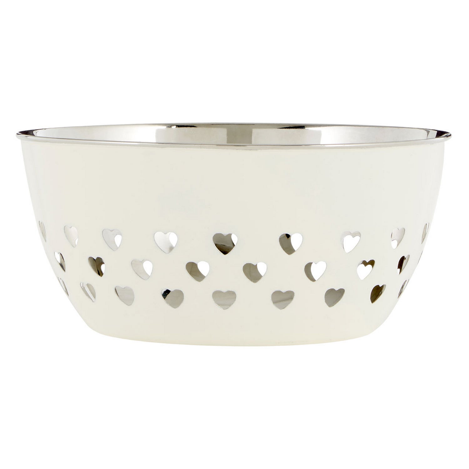 Stainless Steel Ivory Bowl Hearts Design