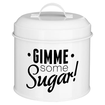 Pun & Games Tea Coffee Sugar Metal Round Canisters
