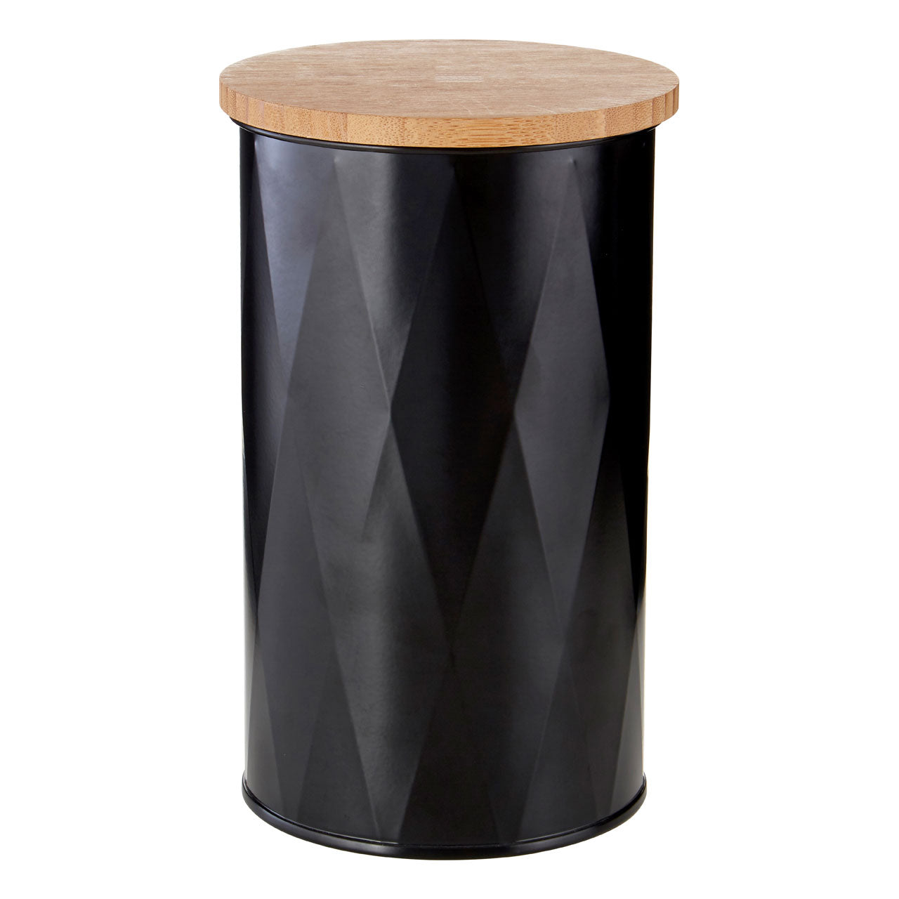 Rhomb Round Storage Black Canister