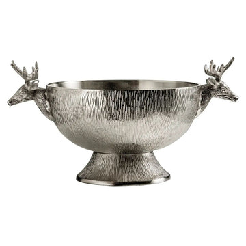 Buck Nickel Finish Metal Punch Bowl