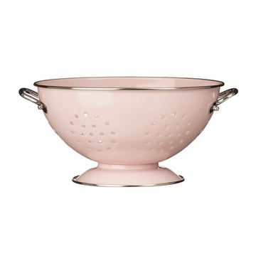 23cm Pink Retro Enamel Colander