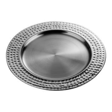 6Pcs Zia Stainless Steel Hammered Design Charger Plates