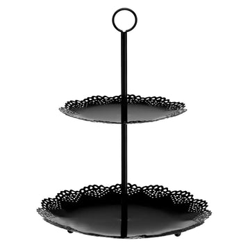 Black Metal 2 Tier Cake Stand