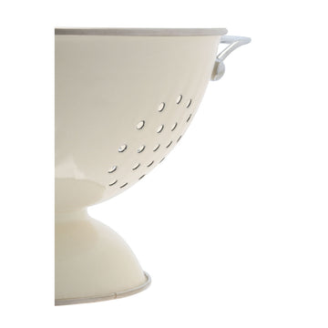 Cream Colander Enamel Finish Metal Retro Style