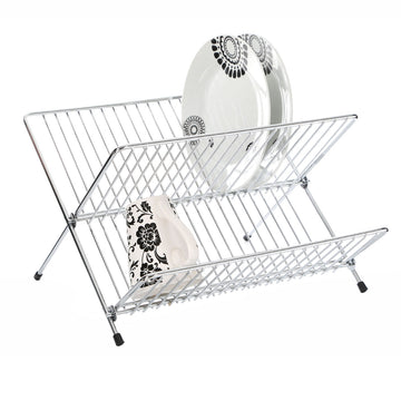 Folding Metal Dish Drainer Organiser