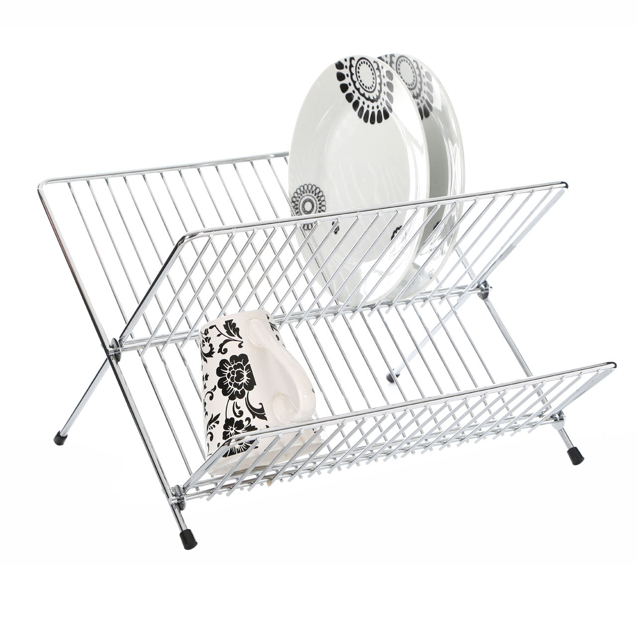 Folding Metal Dish Drainer Organiser