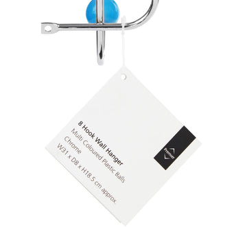 Multi Colour 8-Hook Clothes Hanger Rack