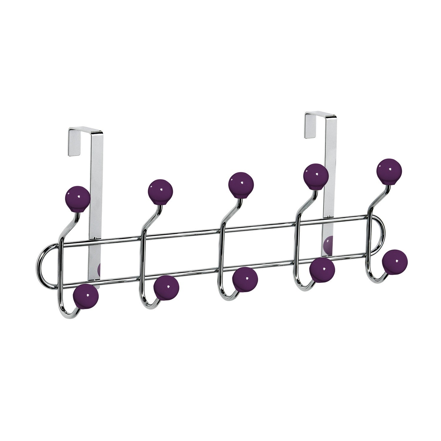 10 Hook Strong Over Door Clothes Hanger Purple Ceramic Balls