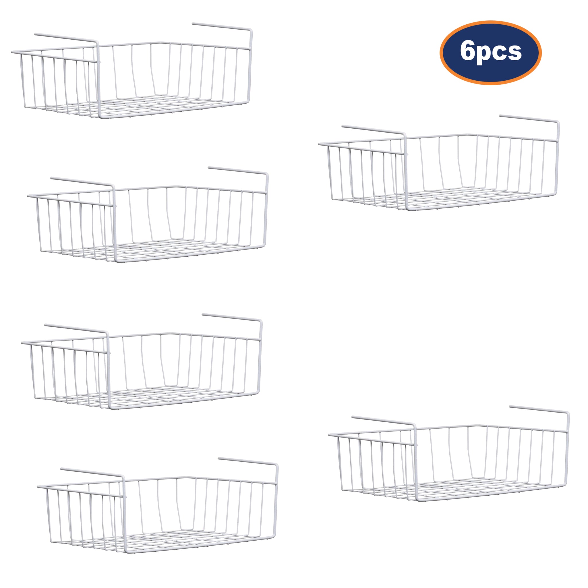 6pcs Under Shelf Storage Basket