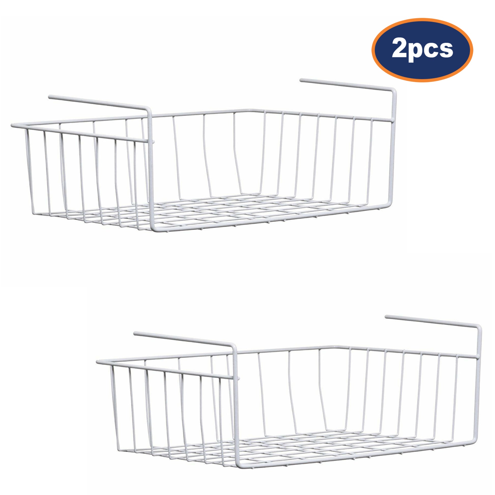 2pcs Under Shelf Storage Basket White