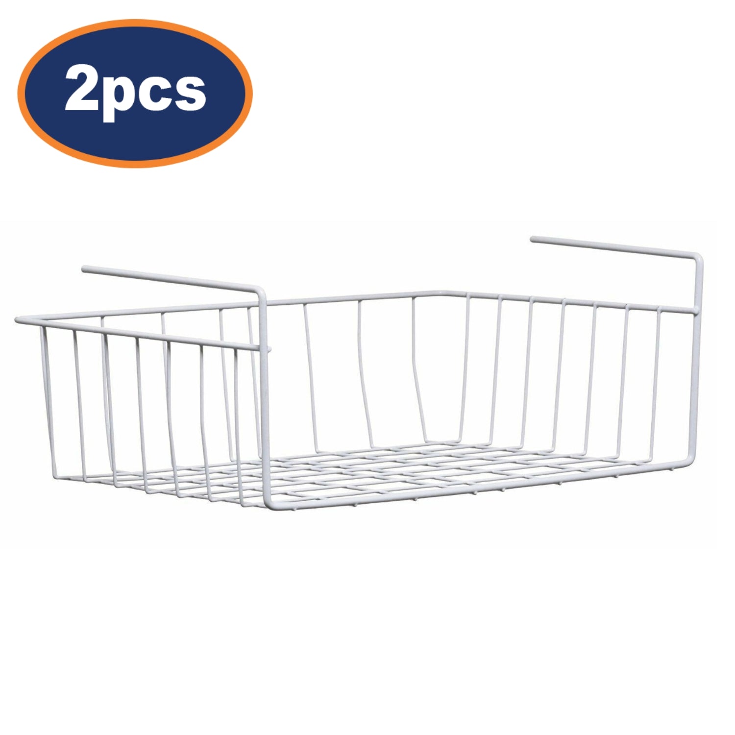 2pcs Under Shelf Storage Basket White