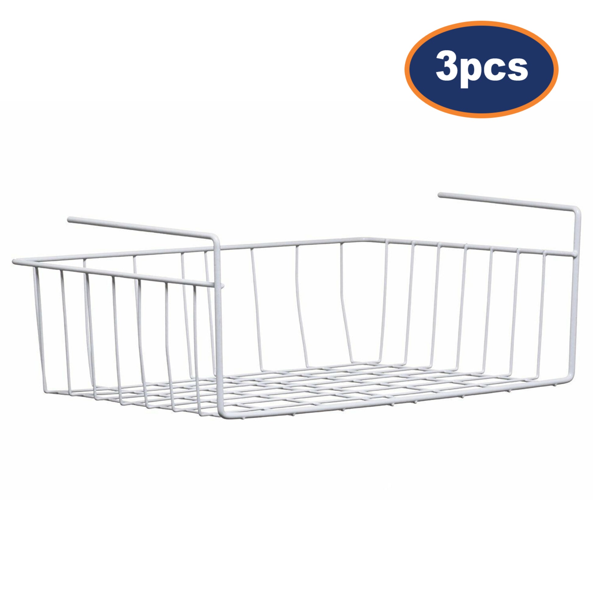 3pcs Under Shelf Storage Basket White