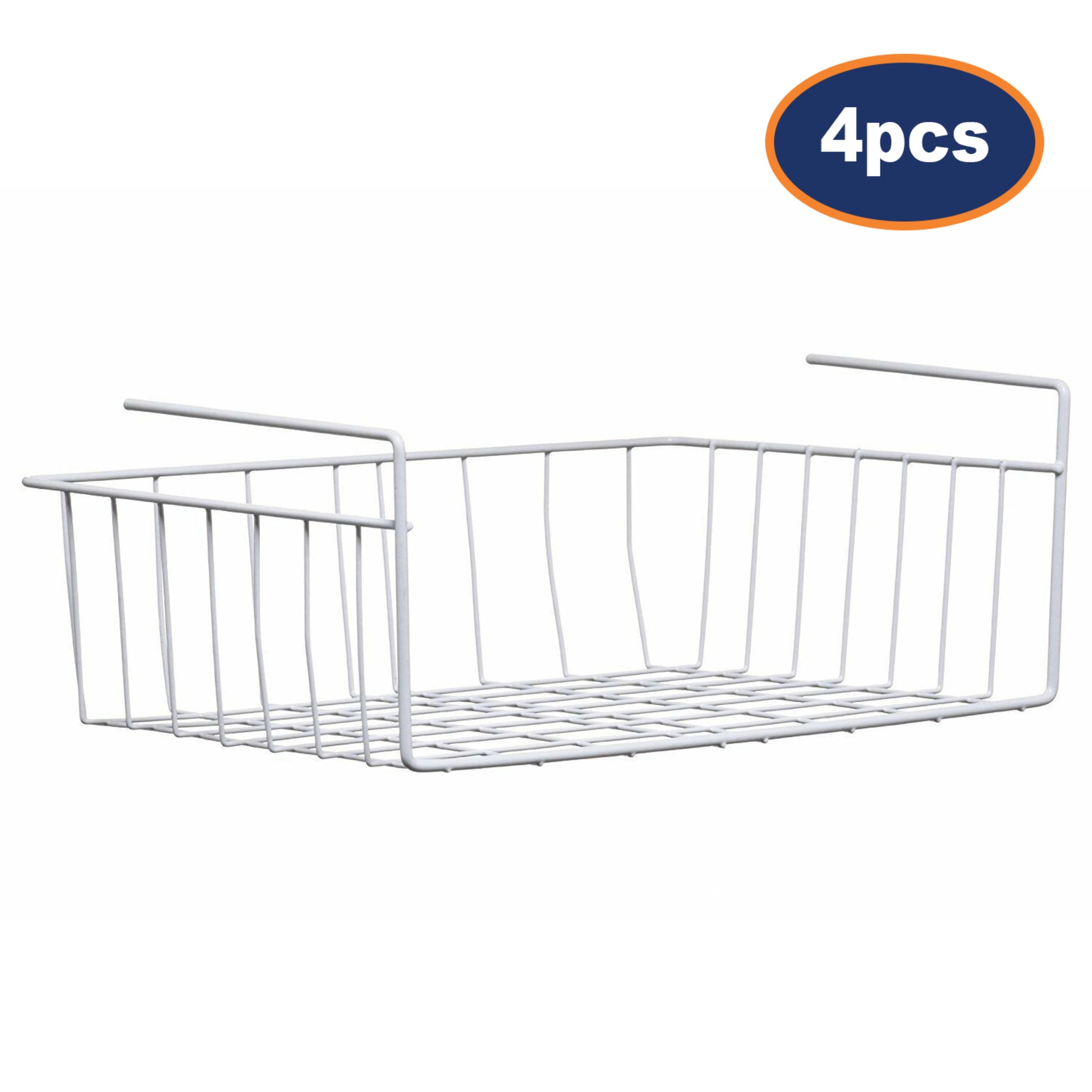 4pcs Under Shelf Storage Basket White