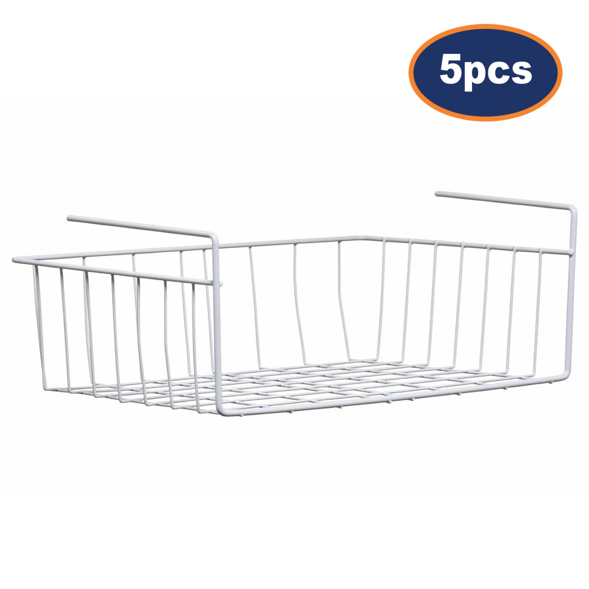 5pcs Under Shelf Storage Basket White