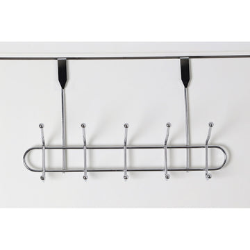 Metal Chrome 10 Hook Over Door Hanger