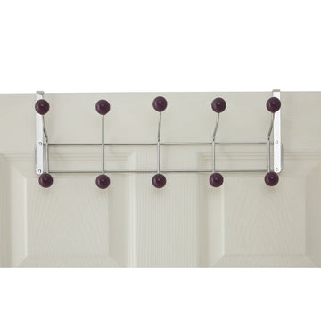 10 Hook Strong Over Door Clothes Hanger Purple Plastic Balls
