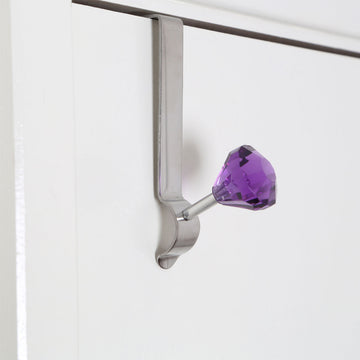 Purple Gem Crystal Style Clothes Coat Single Hook Over Door