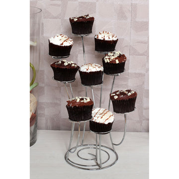 Raye Chrome Finish 9 Cup Cake Stand