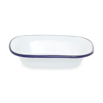 6pcs From Scratch 16cm Rectangular White Enamelled Steel Pie Dish