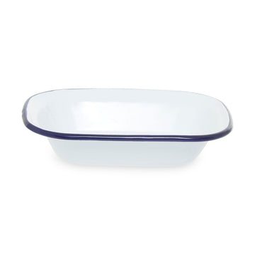 6pcs From Scratch 18cm Rectangular White Enamelled Steel Pie Dish