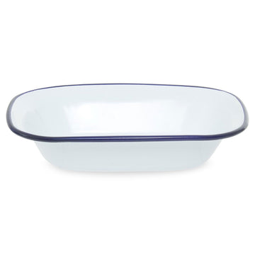 6pcs From Scratch 20cm Rectangular White Enamelled Steel Pie Dish