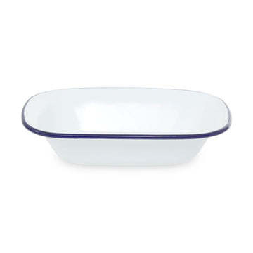 6pcs From Scratch 22cm Rectangular White Enamelled Steel Pie Dish