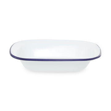 From Scratch 24cm Rectangular White Enamelled Steel Pie Dish