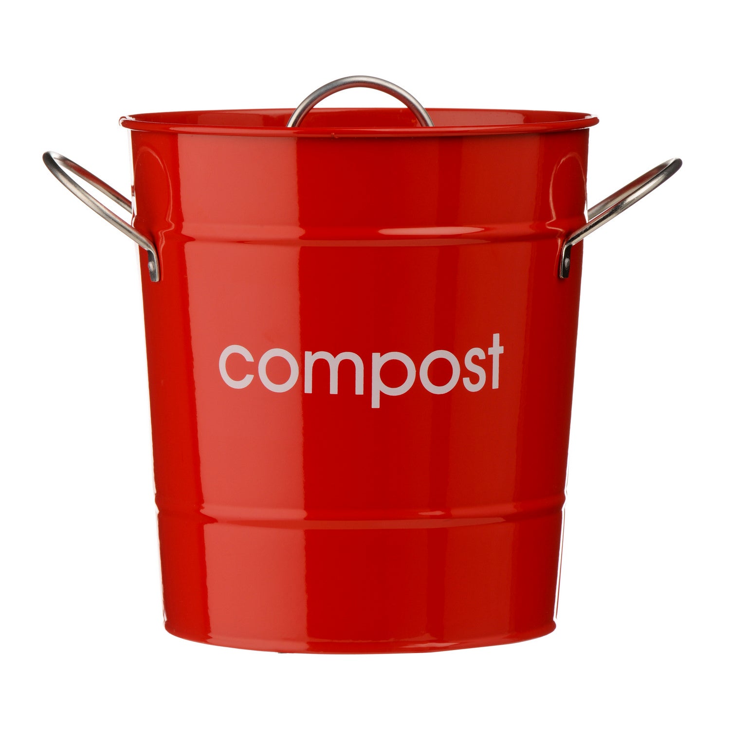 Red Steel Handle Compost Bin