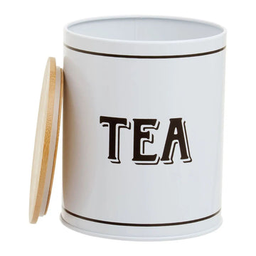 1L White Metal Tea Canister