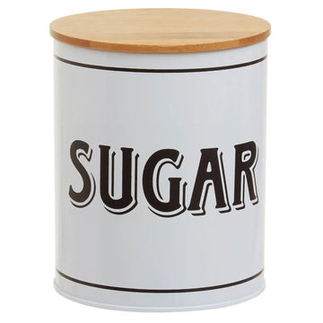 1L White Metal Sugar Canister