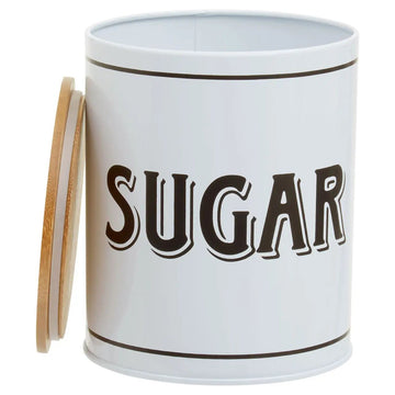 1L White Metal Sugar Canister