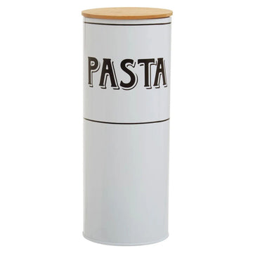 1.6L White Metal Pasta Canister