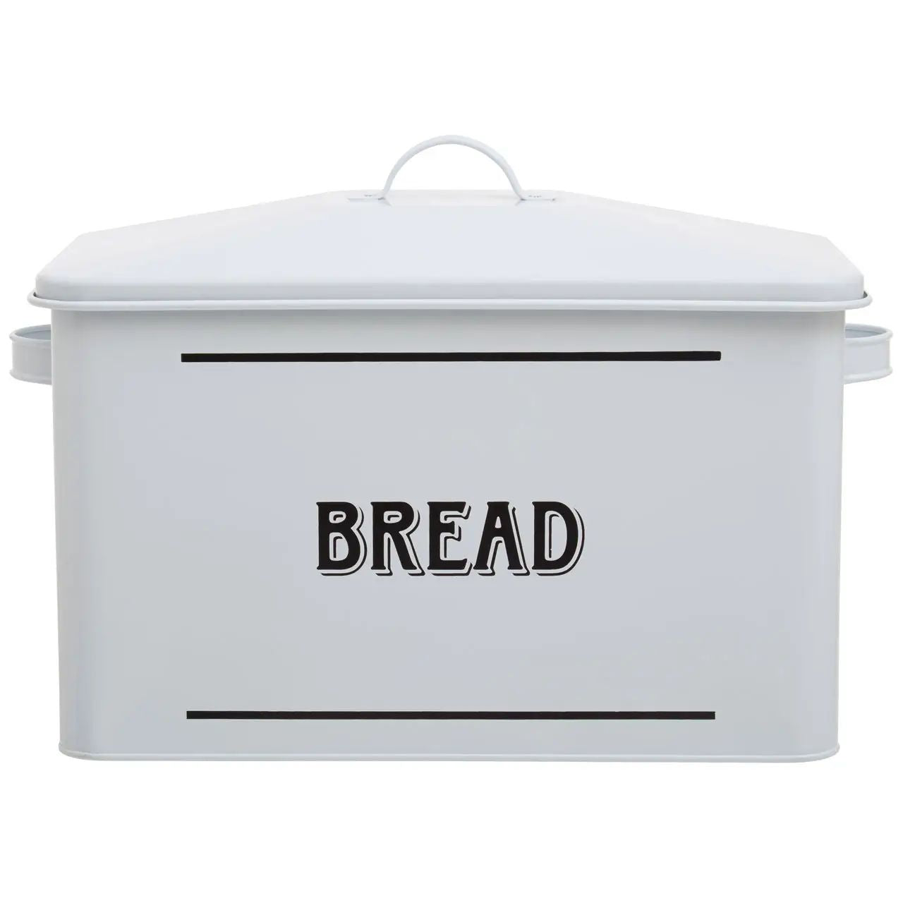 13L White Metal Bread Bin