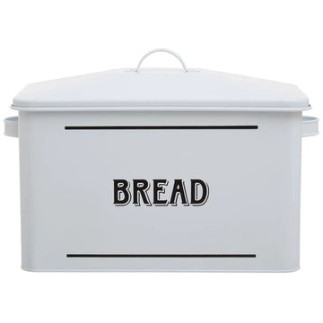 13L White Metal Bread Bin