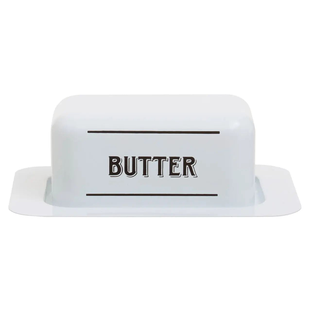White Metal Butter Dish