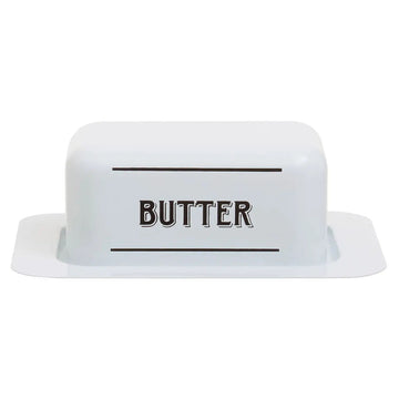 White Metal Butter Dish